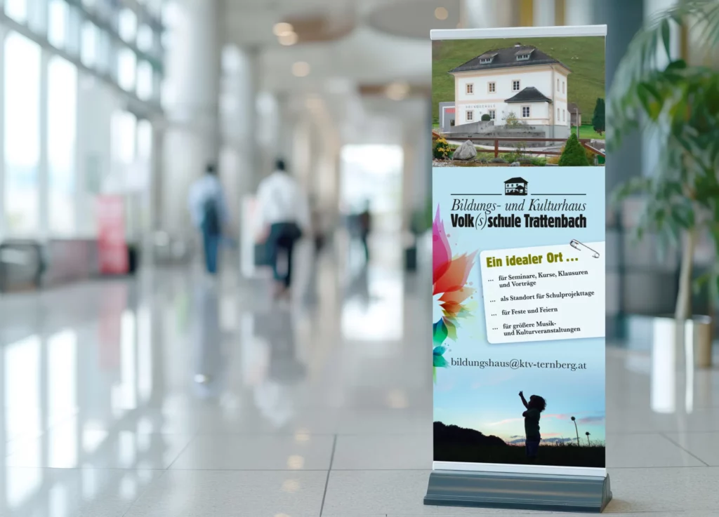 Bildungshaus Trattenbach Logo und Rollup Design von jographic.at