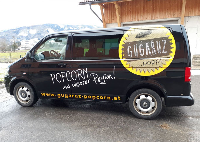 Design Fahrzeugbeschriftung Gugaruz Popcorn