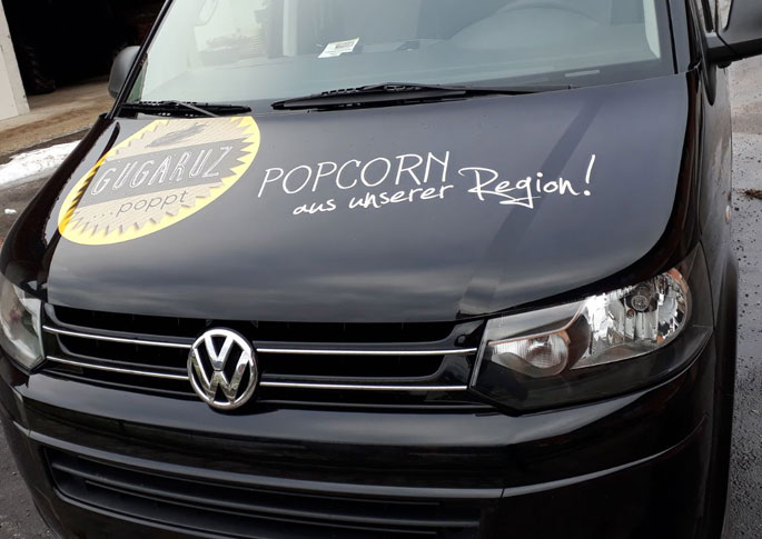 Design Fahrzeugbeschriftung Gugaruz Popcorn