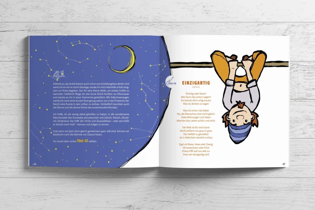 Ztsch der Zwerg – Meine Welt Illustrationen und Buchlayout von jographic.at